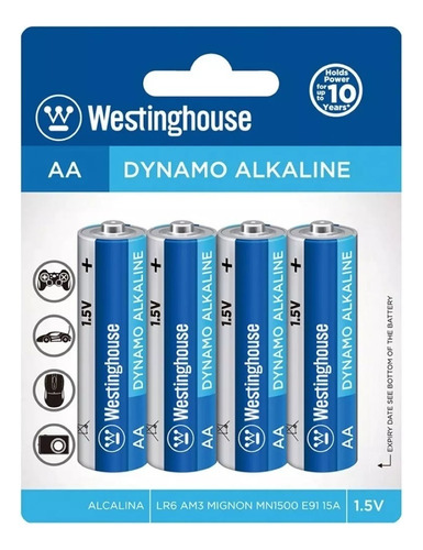 Pack 4 Pilas Dynamo Alcalina Aa Westinghouse