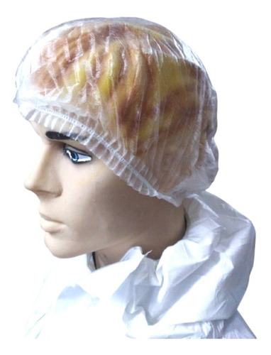 Cofias Descartables Plisadas Blancas Ferox X100 Uni.