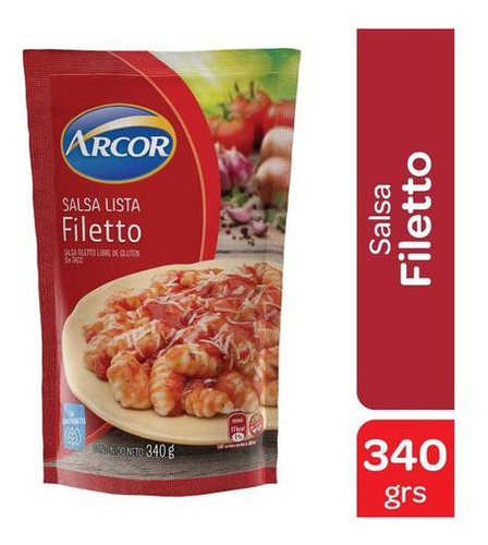 Pack X2u Salsa Lista Filetto Arcor Sin Tacc 340 G
