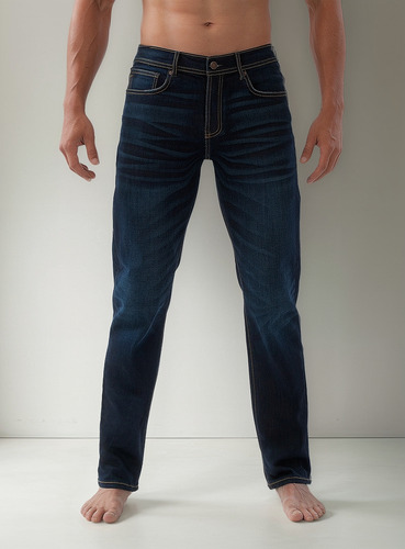 Jeans Violent Denim Corte Recto Azul Intenso