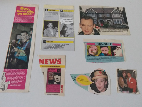 Boy George Culture Club Lote 19 Recortes Clipping De Revista (Usado)