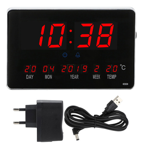 Reloj Digital Led Con Calendario Perpetuo, Alarma De Mesa Pa