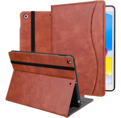 Funda New iPad 10.2 Hfcoupe 9/8/7 Gen Folio D/cuero/brown