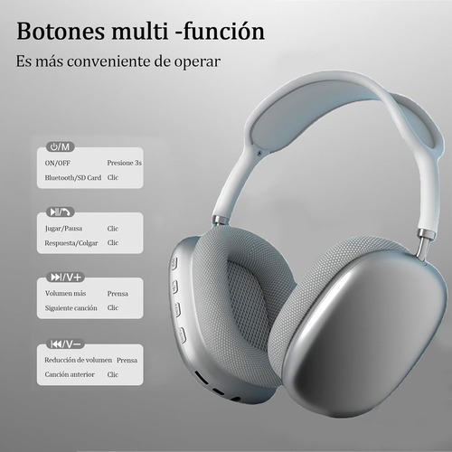 Audifonos Diadema Inalambricos Bluetooth Con Micrófono Azul