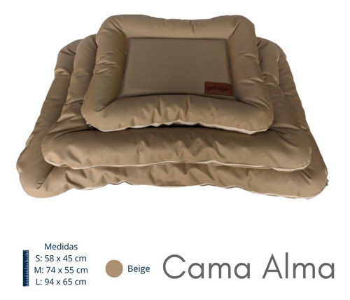 Colchoneta Beige Antidesgarro Impermeable Desmontable Grande