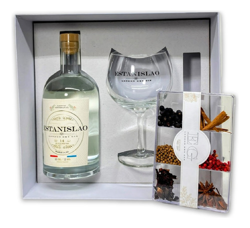 Botella Gin Estanislao 750cc Incluye Estuche Copa Y Especias