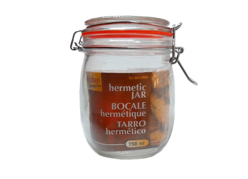 Frasco Hermético Vidrio 750ml Recipiente Almacenaje 750 Ml