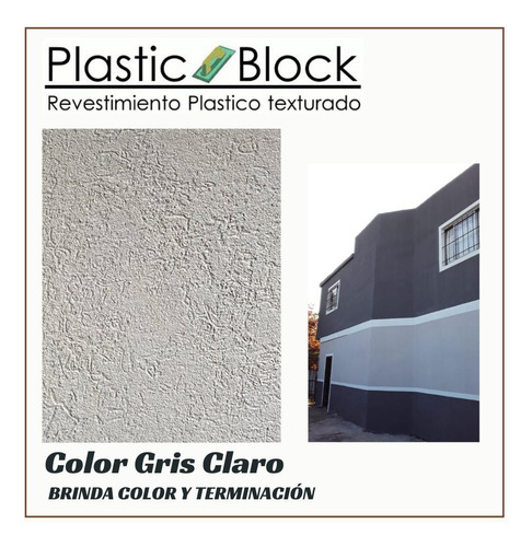 Revestimientos Texturados 15kg Plastic Block Rodillo Gris Claro