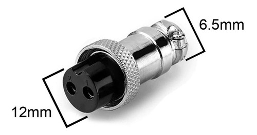 8 Conector Mike Gx16 2 Pinos Femea Apenas Hoverboard Aviação