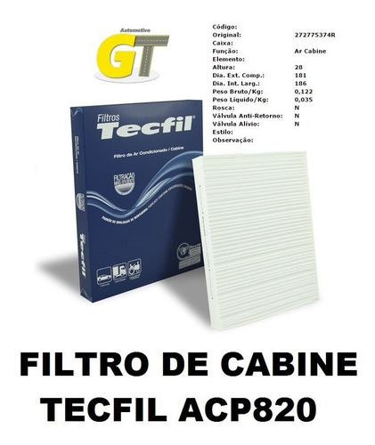 Kit Filtros Renault Duster 1.6 E 2.0 Flex 2012 Adiante