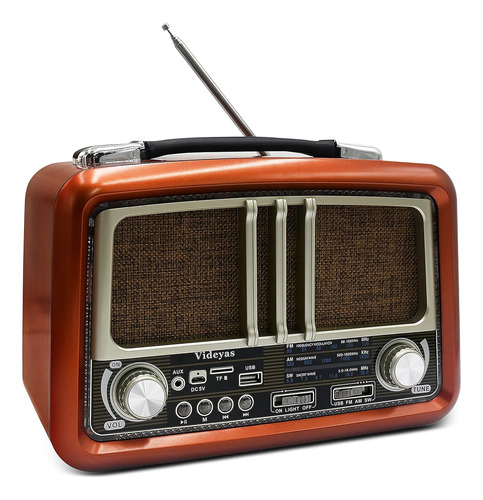 Radio Portátil Retro Am Fm Onda Corta Radio Vintage Ba...