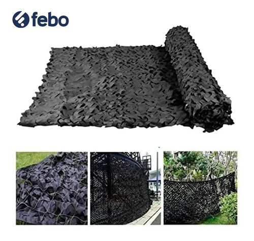 Imagen 5 de 10 de Red Malla Sombra 3x3m Toldo Uv Decoración Camuflada Febo