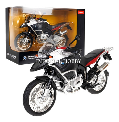 Bmw R1200 Gs - Negro Y Blanco Moto Rastar 1/9 Negro Y Blanco