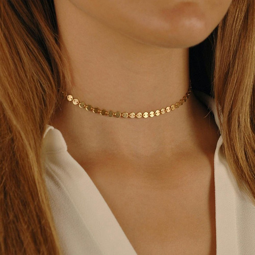Imagen 2 de 4 de Collar Uniones En Chapa De Oro Y Oro Rosa 1261