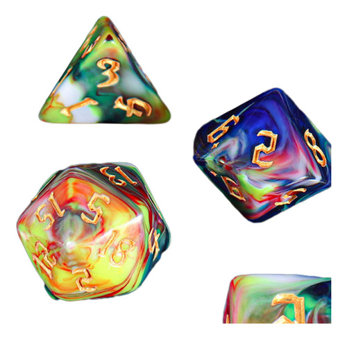 2 X 7 Uds Dados De Varias Caras Juegos De Cartas Juegos