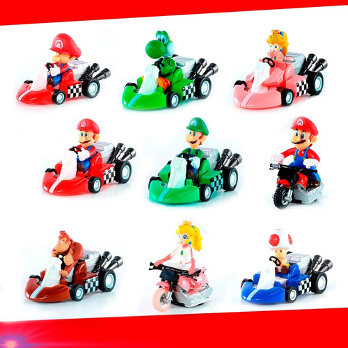 Mario Bros Paquete Carros Coleccionables Juguete Mario Kart