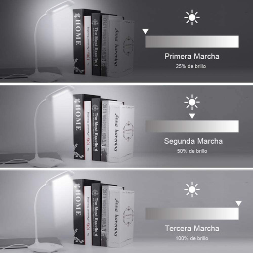 Imagen 3 de 8 de Lámpara De Escritorio Led Con Protección Ocular Ajustable