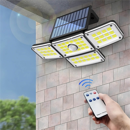 Luz Solar De Pared, Luz Reguladora, 224 Led, 4 Cabezales, So