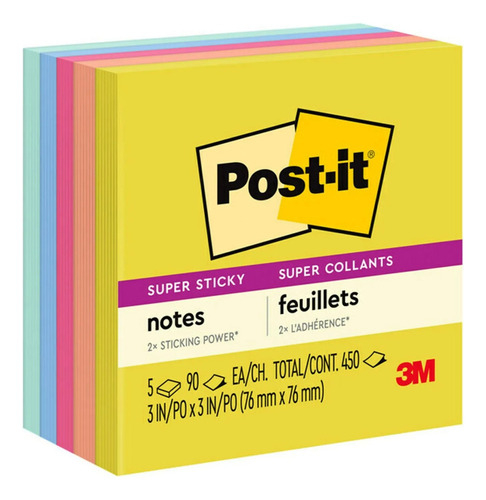 Notas Adhesivas Post-it Originales 76mm X 76mm 5 Bloques