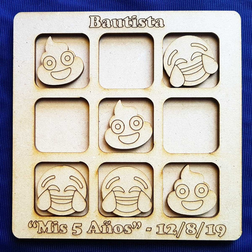 60 Tateti Fibrofacil Emojis Juego Infantil Souvenirs 15x15cm