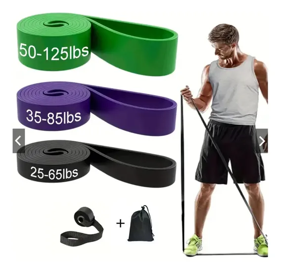Kit 3 Super Bands C/ Bolsa: Força, Resistência + Ganchoporta Vermelho