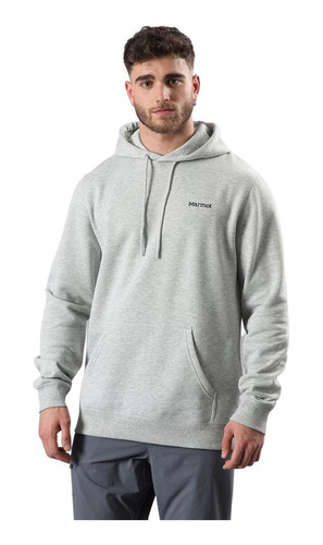 Polerón Hombre Marmot Chest Logo Hoody Gris