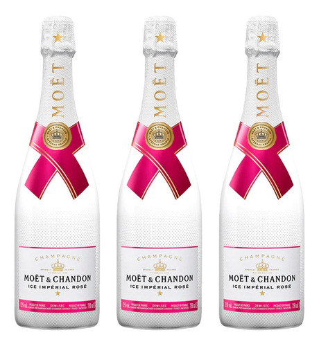 Pack De 3 Champagne Ice Imperial Rosé Moet & Chandon 750ml
