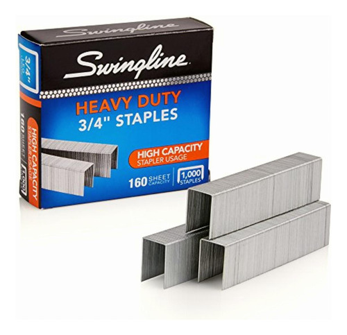 Swingline Grapas, Resistentes, 3/4 Pulgadas De Longitud,