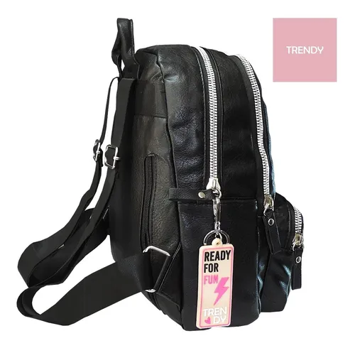 Mochila Mujer Urbana Cuero Pu Trendy Reforzada Antirrobo