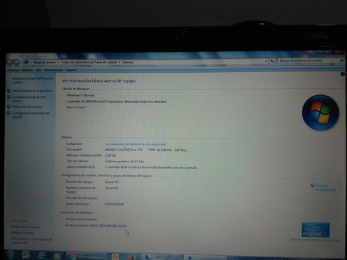 Notebook Hp Pavilon Dv6000 C/cargador Funcionando No Envio Negro (Usado)