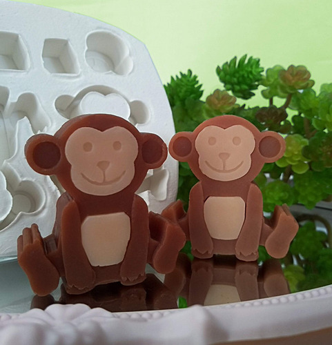 Imagem 4 de 4 de Molde Forma Silicone Macaco Lembrancinha 2cav. Ib-337