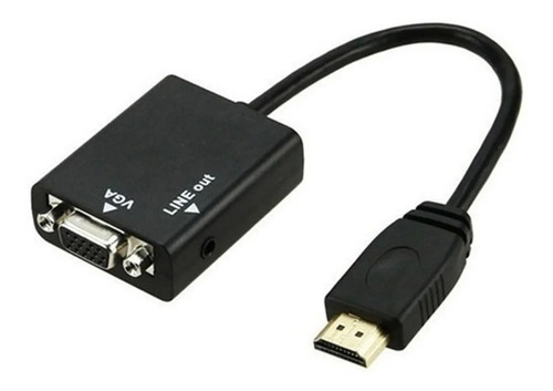 Imagen 2 de 5 de Adaptador Conversión Hdmi A Vga + Audio Hd + Cable Vga