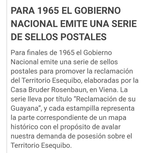 Imagen 3 de 3 de Estampilla Venezolana., Reclamación De Su Guayana Año 1965