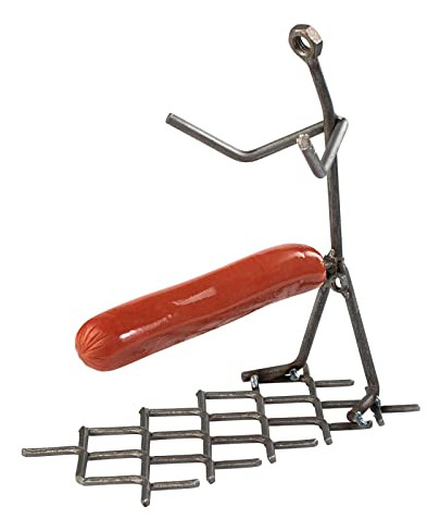 Hot Dog Roaster Stainless Steel One Man Stick Figure Gr...