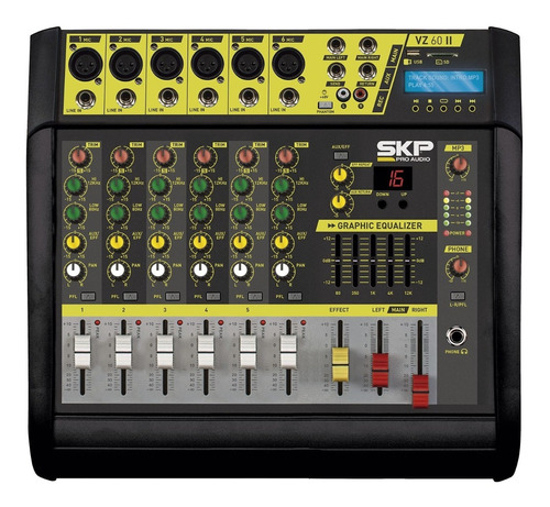 Consola Mixer Skp Vz60 Ii Potenciada 6 Ch Usb  Oferta!!