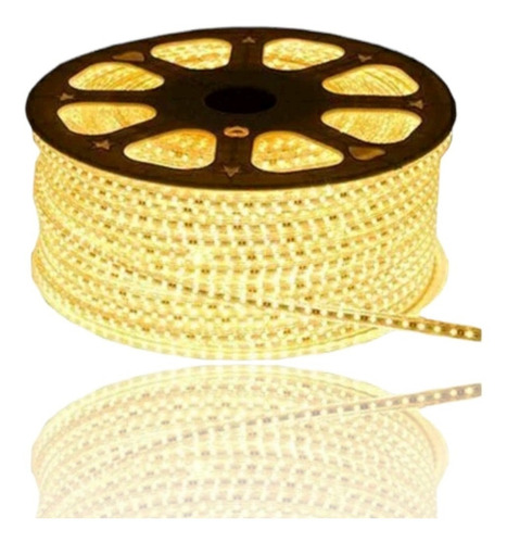Mangueira Led Chata 100 Mts + 10 Fontes Luz Branco-quente