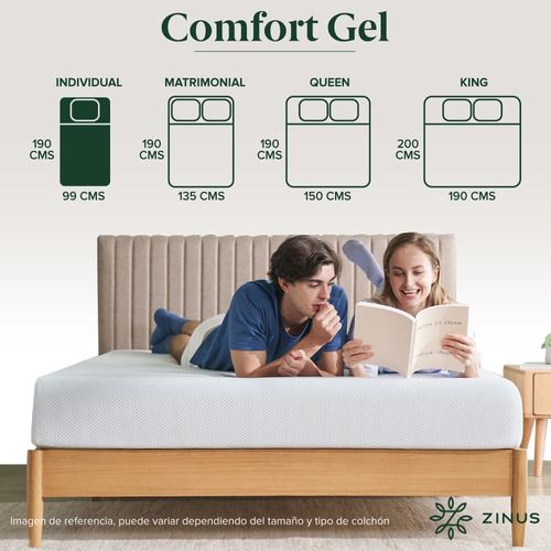 Zinus | Colchón Individual Memory Foam 15 Cm Sueño Fresco