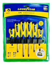 Comprar Juego De Desarmadores Ergonomicos Imantados Goodyear Con Soporte De Pared Producto Oficial De Goodyear De Cromo Vanadium