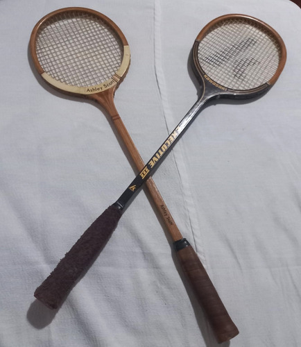 Raqueta De Squash Badminton De Madera - Vintage (par) Son 2 