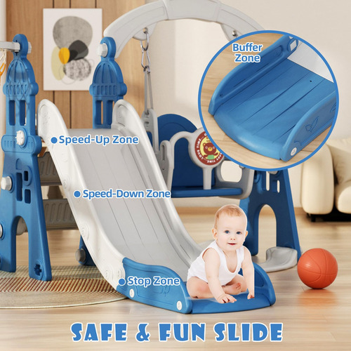 Juego De Toboganes Y Columpios 4 En 1 Para Niños Pequeños