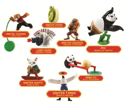 Kung Fu Panda Colección Completa Mcdonalds Juguetes 8 Piezas
