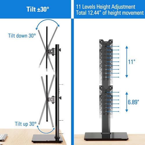 Monte Un Soporte Vertical Para Dos Monitores, Apile Dos P...