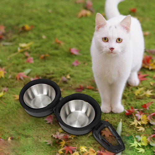 Cuencos Plegables Para Perros, Vasos Dobles Para Comida Y