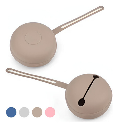 Portachupete De Silicona Bebé Portátil Circular Ajustable Beige