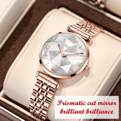 Olevs Relojes De Oro Blanco Para Mujer Reloj De Diamante Pri