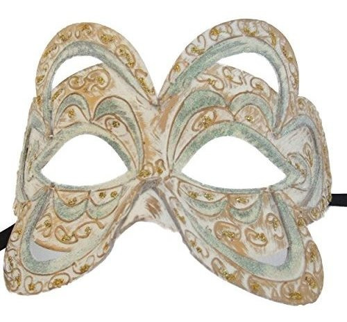 Venetian Half Mask White Mardi Gras Halloween Masquerade Cos
