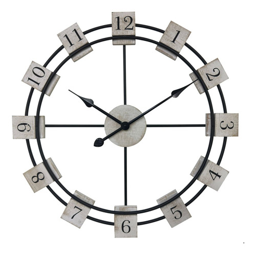 Reloj Pared Black White 60 Cm Homy