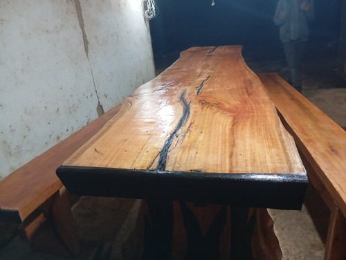 Mesa Rústica Com Bancos Pra Sua Varanda, Sítio Ou Fazenda