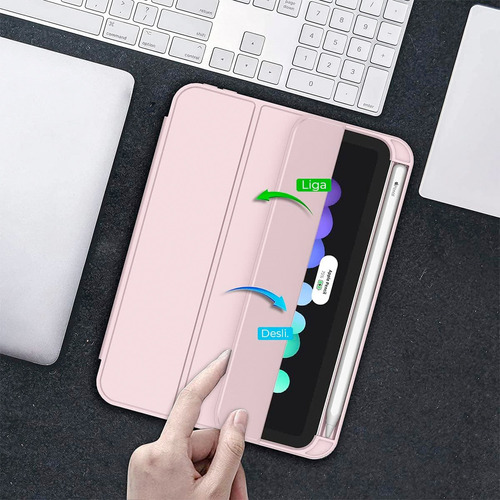 Funda Smartcover Para iPad Mini 6 + Espacio Para Pencil Rosa