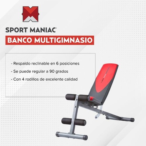 Imagen 2 de 6 de Banco Multigimnasio Weider 255 L Abdominales Regulable